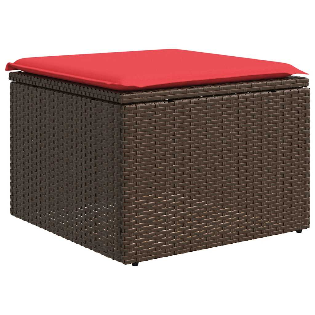 2-tlg. Garten-Sofagarnitur mit Kissen Braun Poly Rattan Akazie